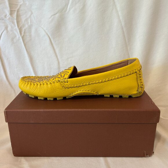 Coach Yellow Leather Loafers - Picture 2 of 5